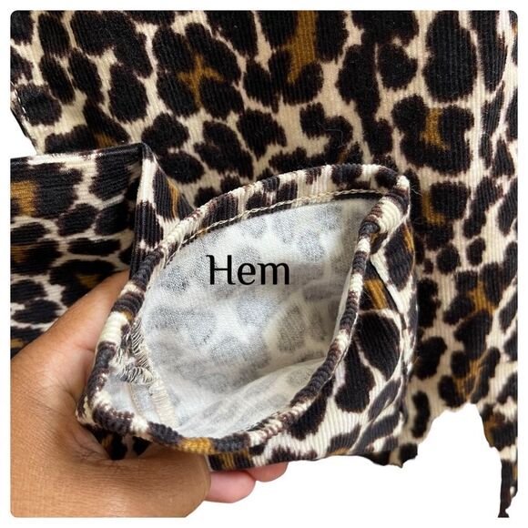 J Crew 10" Highest Rise Leopard Print Toothpick Stretch Corduroy Pant Size 27 - Picture 5 of 12